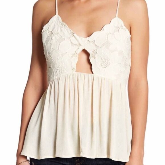 Tops - Revolve Tularosa Cream Off-White Lace Cutout Top